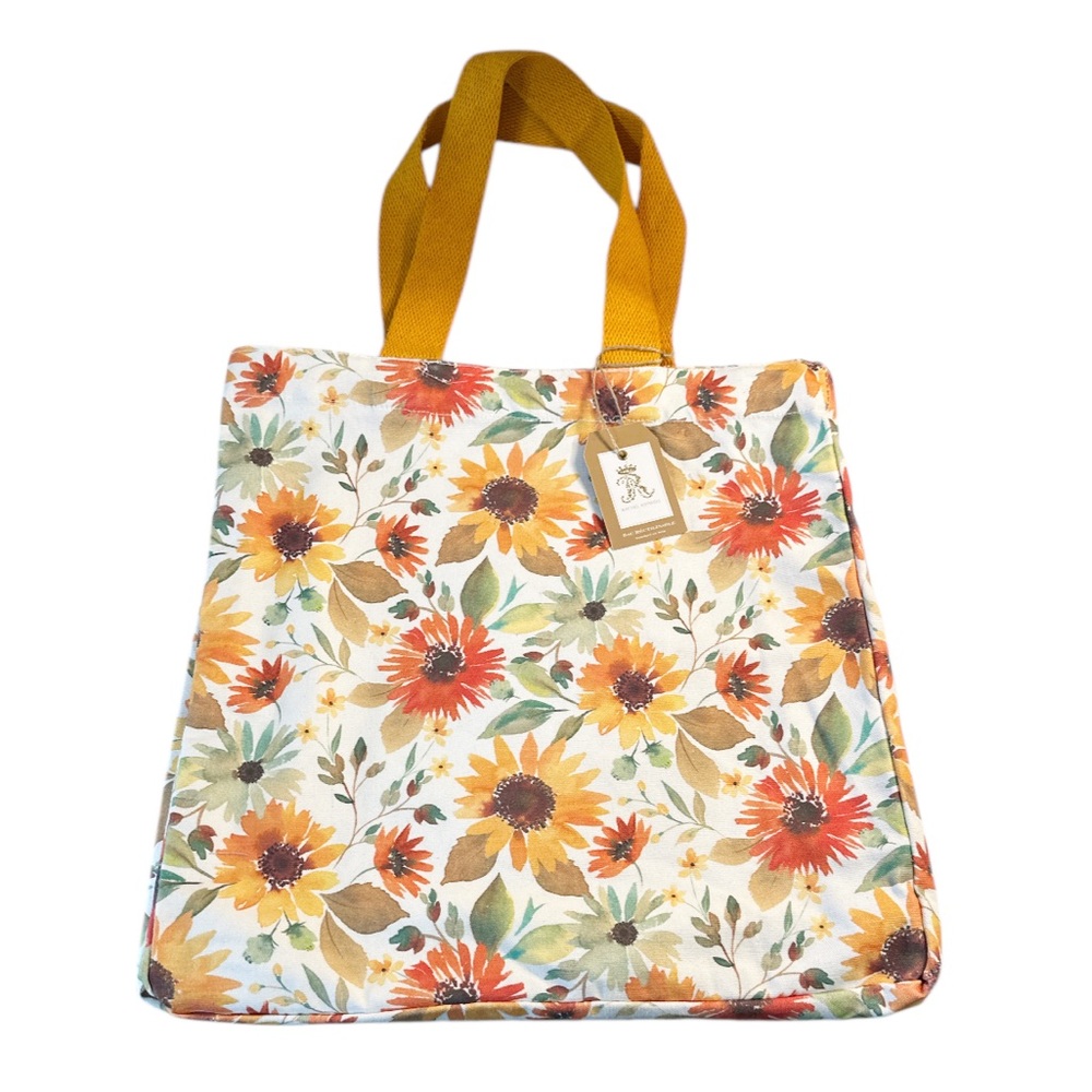 NEW Rachel Ashwell REUSABLE FLORAL  THEMED TOTE BAG with Double Handles